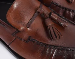 CriSci Scarpe<Scarpe mocassini marrone bruciato pelle cuoio