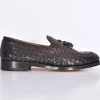 DOUCAL'S Scarpe<Scarpe mocassini Doucals pelle intrecciata moro Straw