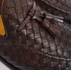 DOUCAL'S Scarpe<Scarpe mocassini Doucals pelle intrecciata moro Straw