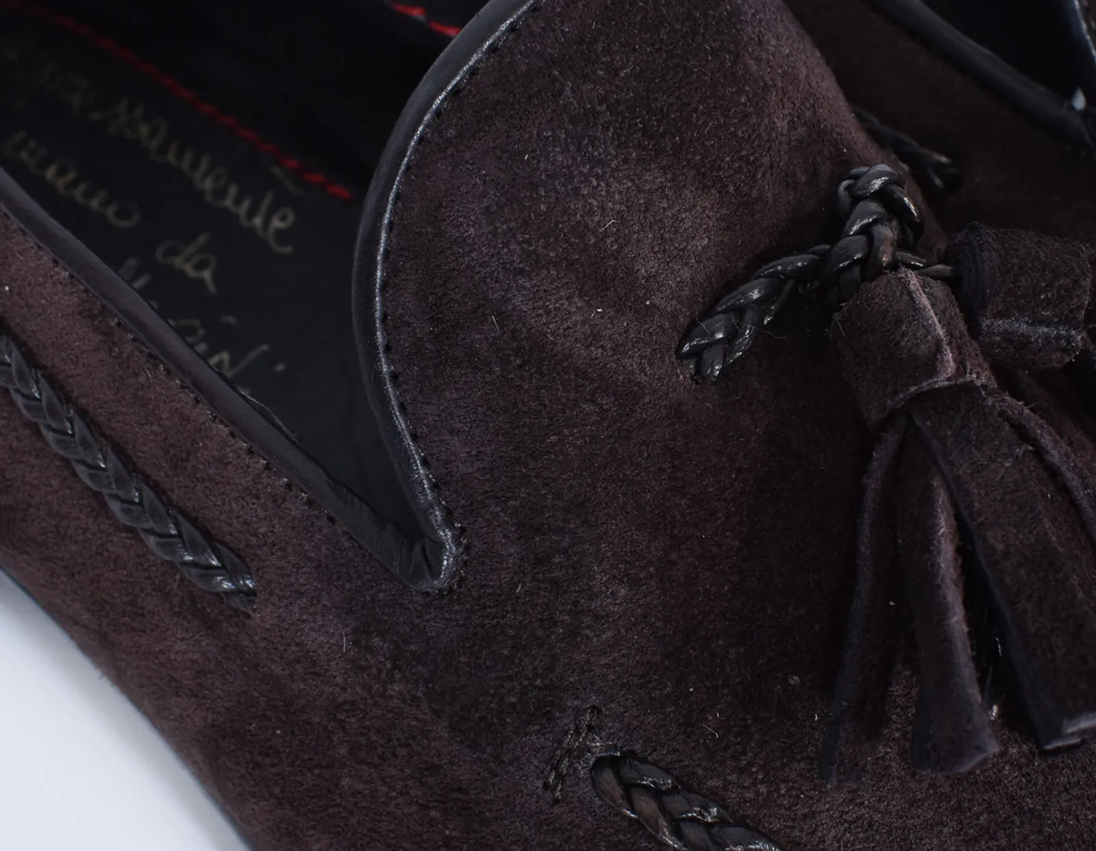 CLAUDIO MARINI Scarpe<Scarpe mocassini fatti a mano suede nappine moro