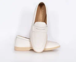 HENDERSON Scarpe<Scarpe mocassini cervo Panama pelle martellata bianche