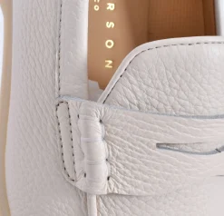 HENDERSON Scarpe<Scarpe mocassini cervo Panama pelle martellata bianche