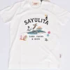 BOB T-shirt<T-shirt bianca ricami Surf