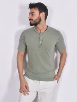 BOB T-shirt<T-shirt city serafino collo bottoni