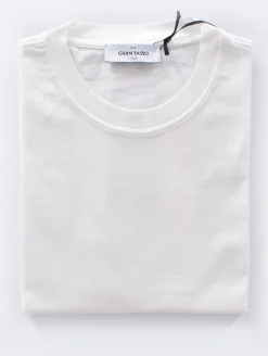 GRAN SASSO T-shirt<T-shirt cotone sottogiacca panna