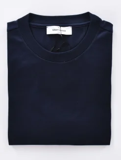 GRAN SASSO T-shirt<T-shirt filo Scozia blu notte