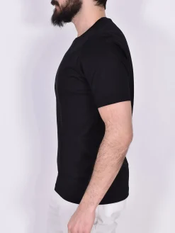 GRAN SASSO T-shirt<T-shirt filo scozia nero