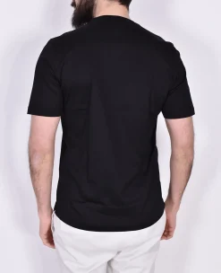 GRAN SASSO T-shirt<T-shirt filo scozia nero