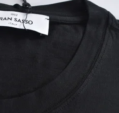 GRAN SASSO T-shirt<T-shirt maglia nero cotone crepe