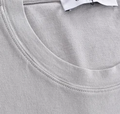 GRAN SASSO T-shirt<T-shirt maglia grigio perla cotone crepe