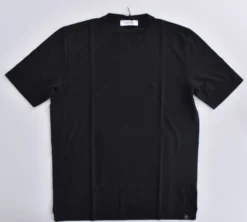 GRAN SASSO T-shirt<T-shirt maglia nero cotone crepe