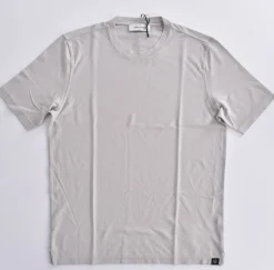 GRAN SASSO T-shirt<T-shirt maglia grigio perla cotone crepe