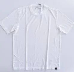 GRAN SASSO T-shirt<T-shirt maglia bianco cotone crepe