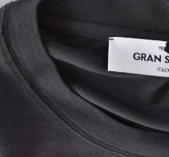 GRAN SASSO T-shirt<T-shirt maglia grigio scuro cotone crepe