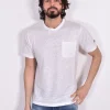 MC2 SAINT BARTH T-shirt<T-shirt lino bianca taschino Ecstasea