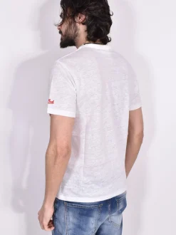 MC2 SAINT BARTH T-shirt<T-shirt lino faraglioni Capri bianca