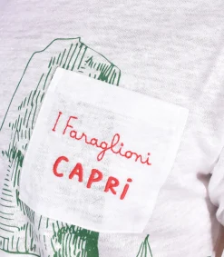 MC2 SAINT BARTH T-shirt<T-shirt lino faraglioni Capri bianca