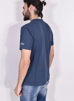 MC2 SAINT BARTH T-shirt<T-shirt lino blu taschino Ecstasea