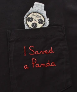 MC2 SAINT BARTH T-shirt<T-shirt nera saved panda orologio