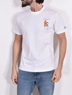 MC2 SAINT BARTH T-shirt<T-shirt Snoopy surfer bianca