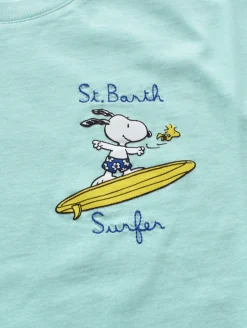 MC2 SAINT BARTH T-shirt<T-shirt verde acqua Peanuts Snoopy wave surf