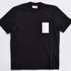 YES LONDON T-shirt<T-shirt nera taschino gomma