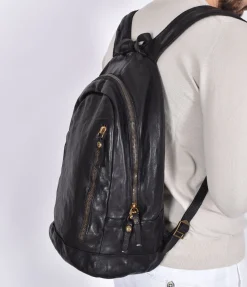 CAMPOMAGGI Zaini<Zaino pelle vacchetta nero Teodorano Frassino